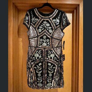 ✨ Lulu’s Art Deco Sequin Mini Dress – XL | Wedding Guest Party